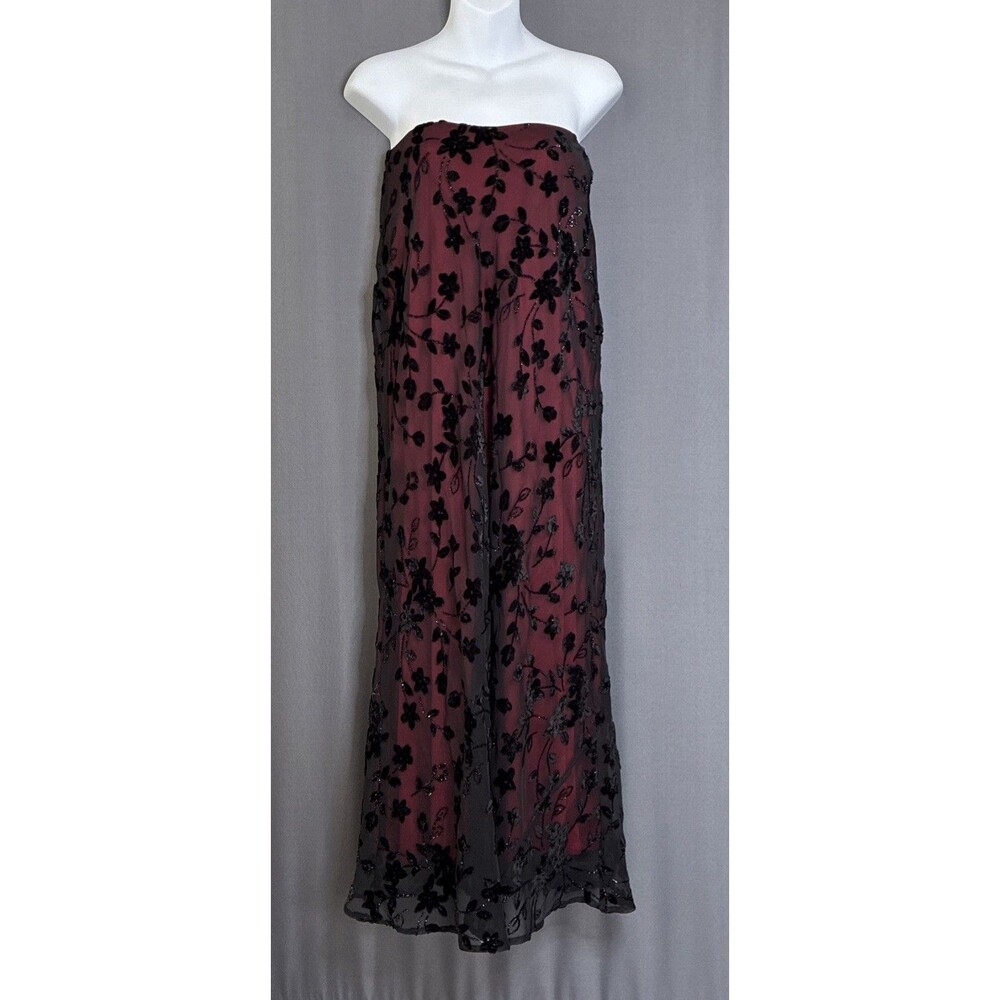 Y2K A Fortiori Red Burnout Velvet Dress Gown Sz 7/8 Whimsigoth Witchy Fairy 90s